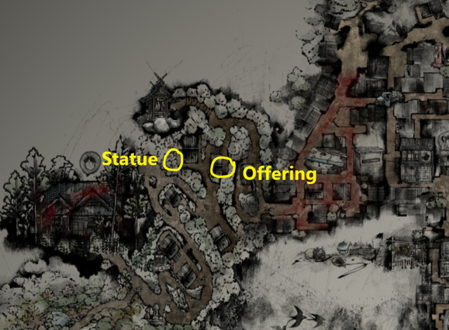 Offering and Jizo Statue location
